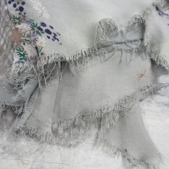 FREE PEOPLE Rock On Snake Floral Print Mixed Media Handkerchief Hem Maxi Skirt 4 - Picture 8 of 12